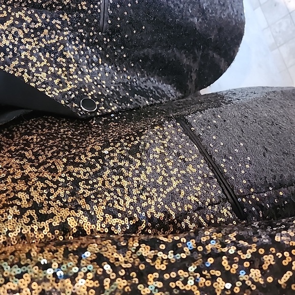 Coofundy Men's Large suit jacket black to gold sequenc ombre - Picture 4 of 7